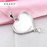 Red Heart Silver 925 Pearl Pendant Mounting for Women Jewelry Making