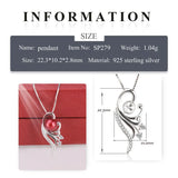 Romantic Phoenix Sterling Silver Pendant Necklace 925 Silver Zircon SP279SB
