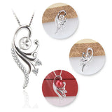 Romantic Phoenix Sterling Silver Pendant Necklace 925 Silver Zircon SP279SB