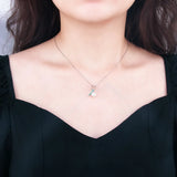 Romantic Rose Zircon 925 Sterling Silver Necklace Pendant