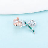 Romantic Rose Zircon 925 Sterling Silver Necklace Pendant