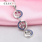 925 Silver Round Pendant Zircon Pearl Necklace Accessory for Women