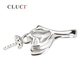 S925 Geometric Pearl Pendant Mounting, Silver Necklace Charms
