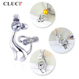 Cat Pendant Zircon Gemstone Silver 925 Women Jewelry