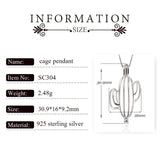 925 Sterling Silver Cactus Pearl Pendant Locket for Women Necklace Making