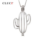 925 Sterling Silver Cactus Pearl Pendant Locket for Women Necklace Making