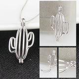 925 Sterling Silver Cactus Pearl Pendant Locket for Women Necklace Making
