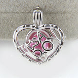 Heart Shaped Silver 925 Cage Pendant for Jewelry Making