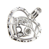 Heart Shaped Silver 925 Cage Pendant for Jewelry Making