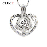 Heart Shaped Silver 925 Cage Pendant for Jewelry Making