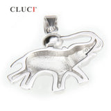 925 Silver Elephant Jewelry Women Pearl Pendant Mounting