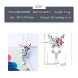 925 Silver Christmas Deer Pearl Locket Pendant for Women SC336SB