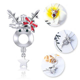 925 Silver Christmas Deer Pearl Locket Pendant for Women SC336SB