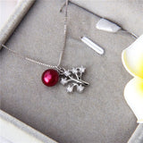 925 Silver Christmas Tree Charm Pendant Necklace with Zircon - SP370SB