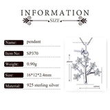 925 Silver Christmas Tree Charm Pendant Necklace with Zircon - SP370SB