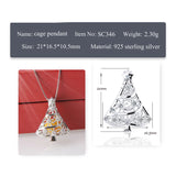 Sterling Silver Christmas Tree Pendant Holiday Gift Women Jewelry