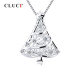 Sterling Silver Christmas Tree Pendant Holiday Gift Women Jewelry