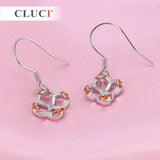 Silver 925 Clover Drop Earrings Zircon Earrings for Women SE059SB