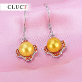 Silver 925 Clover Drop Earrings Zircon Earrings for Women SE059SB