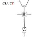 925 Silver Cross Pendant for Women with Zircon
