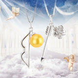 925 Silver Cupid's Bow & Arrow Pendant Necklace Valentine Gift Jewelry