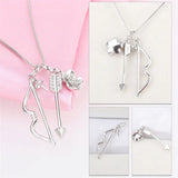 925 Silver Cupid's Bow & Arrow Pendant Necklace Valentine Gift Jewelry