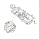 Silver 925 Carousel Cage Pearl Pendant Charms Gift for Women