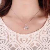 925 Silver Elephant Charms Women Pendant Heart Zircon Pearl Locket