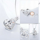 925 Silver Elephant Charms Women Pendant Heart Zircon Pearl Locket