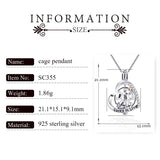 925 Silver Elephant Charms Women Pendant Heart Zircon Pearl Locket