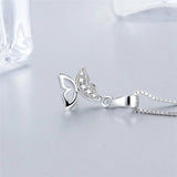 Silver Butterfly Charms Pendant with Zircon, Valentine Gift for Women