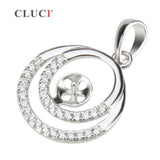 Double Round Pendant for Necklace Silver 925 Women Jewelry