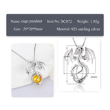 Dragon Charms Pendant Silver 925 Jewelry for Women