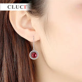 Silver Zircon Pearl Drop Earrings for Women