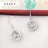 Silver Zircon Pearl Drop Earrings for Women