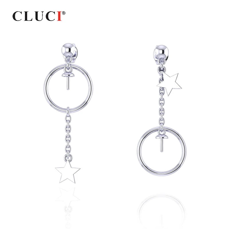 925 Silver Star Drop Earrings for Women SE107SB
