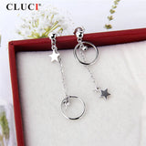 925 Silver Star Drop Earrings for Women SE107SB