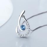 Sterling Silver 925 Oval Pendant with Zircon Charms DP027SB
