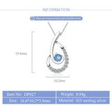 Sterling Silver 925 Oval Pendant with Zircon Charms DP027SB