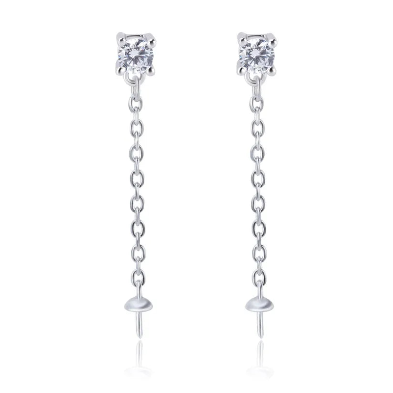 925 Silver Pearl Earring Mounting for Women Wedding
