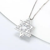Sterling Silver Star Zircon Pendant for Women DP012SB