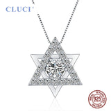 Sterling Silver Star Zircon Pendant for Women DP012SB