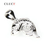 925 Sterling Silver Fish Pendant Necklace SP006SB