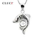 925 Sterling Silver Fish Pendant Necklace SP006SB