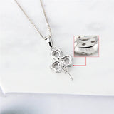 Sterling Silver Zircon Flower Charms Pendant for Necklace Making