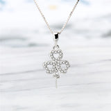 Sterling Silver Zircon Flower Charms Pendant for Necklace Making