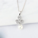 Sterling Silver Zircon Flower Charms Pendant for Necklace Making