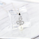 Sterling Silver Zircon Flower Charms Pendant for Necklace Making