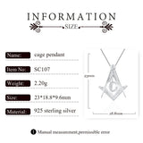 Silver 925 Free-Mason Symbol Shaped Women Jewelry Charms Pendant