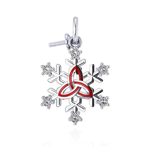 925 Silver Geometric Snow Pendant Christmas Necklace Making SP367SB